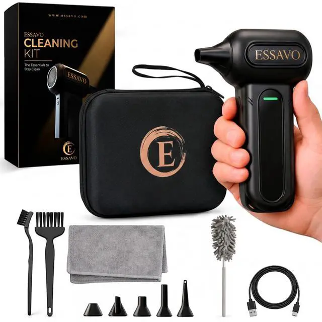 Main image of Compressed Air Duster 130,000RPM Cordless Portable Electric Air Duster with Brushless Motor & LED Light, 4 Speeds, USB-C Rechargeable for Keyboard, Computer, Car & Home Cleaning