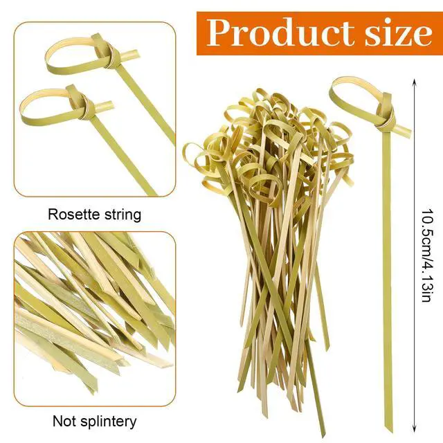 Alt view image 2 of 7 - 1000 Pcs Bamboo Cocktail Picks 4.13" Fancy Toothpicks for Appetizers, Food Pick Decorative Bamboo Knot Skewers Cocktail Sticks for Drinks Garnish Sticks Party Bar Snacks Sandwiches