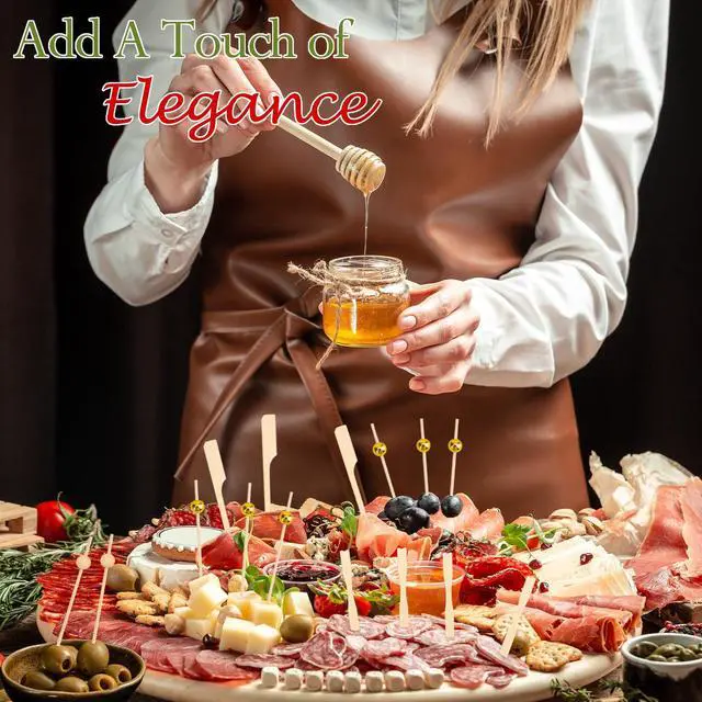 Alt view image 4 of 7 - 2000 Pieces Cocktail Picks 4 Styles Fancy Toothpicks for Appetizers Bamboo Skewers Decorative Wooden Cocktail Picks for Party Food Drinks Fruit Charcuterie Boards Accessories