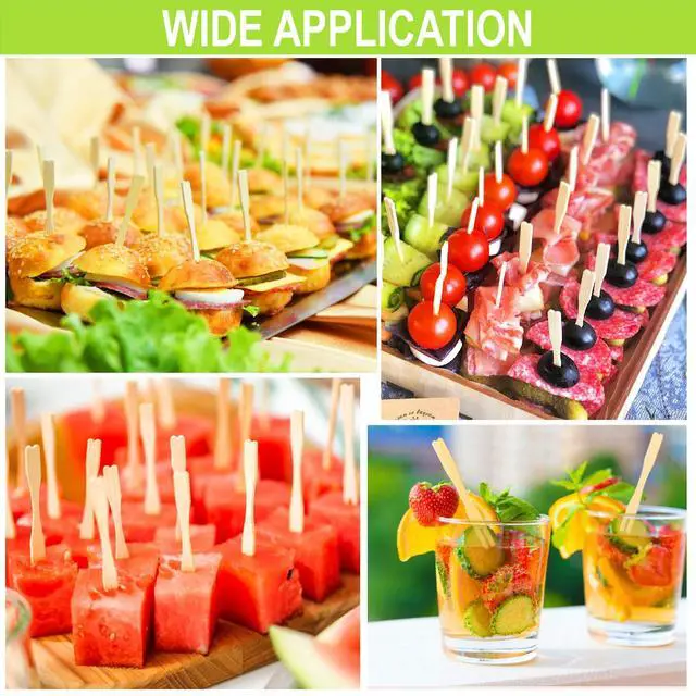 Alt view image 6 of 7 - 400PCS Bamboo Appetizer Forks, Fancy Toothpicks for Appetizers - 3.5 Inch | Mini Bamboo Forks for Charcuterie Boards Accessories, Disposable Wooden Cocktail Fork, Small Fruit Food Picks
