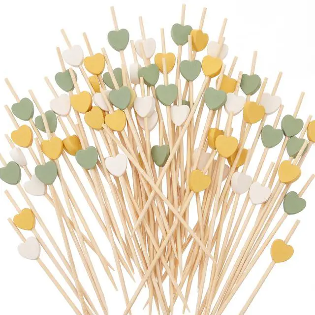 Main image of 150 Pcs Sage Green Cocktail Picks 4.7" Decorative Toothpicks | Long Toothpick for Appetizer Sandwich, Bamboo Charcuterie Pick, Martini Stick, Baby Shower Wedding Summer Party Supplies