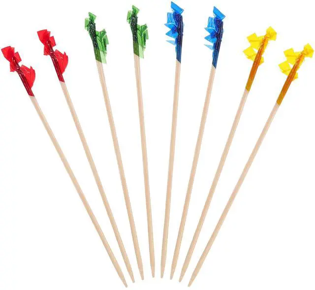 Main image of 4 Inch Wood Frill Picks Toothpicks,1200 Pcs Cocktail Picks Sandwiches Picks | Colored Fancy Toothpicks for Appetizers,Cocktail Skewers Toothpicks for Fruit,Appetizers,Party