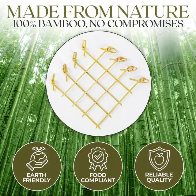 Alt view image 3 of 7 - 300 Pcs Green Bamboo Skewers 4.7" Decorative Cocktail Picks, Appetizers Toothpicks, Fancy Drinks Stirrers, Wooden Sticks, Charcuterie Garnish, Fruit Kabob, Martini & BBQ Party Food