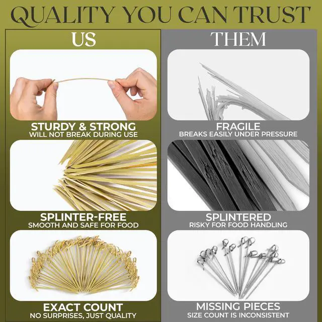 Alt view image 4 of 7 - 300 Pcs Green Bamboo Skewers 4.7" Decorative Cocktail Picks, Appetizers Toothpicks, Fancy Drinks Stirrers, Wooden Sticks, Charcuterie Garnish, Fruit Kabob, Martini & BBQ Party Food