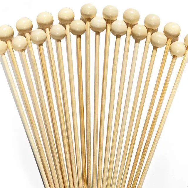 Main image of 200PCS 4.7 Inch Wooden Ball Cocktail Picks, Fancy Toothpicks for Appetizers | Bamboo Appetizer Skewers for Martini, Sandwich Fruit Desserts, Wedding Party Food Picks,Charcuterie Boards Accessories