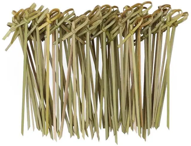 Main image of 100 Pcs Cocktail Picks 4.7 Inch Bamboo Skewers for Appetizers, Natural Bamboo Knot Skewers for Party Drinks Food Fruit Charcuterie Boards Accessories