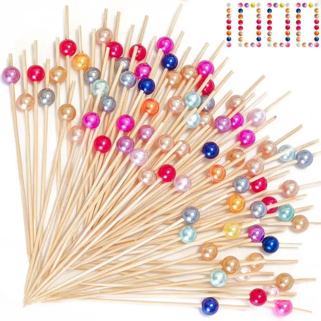 Main image of 1000 Pieces Cocktail Picks Fancy Toothpicks for Appetizers 4.7 Inch Decorative Appetizer Skewers Cocktail Sticks for Drinks, Fruit, Charcuterie, Wedding Food Party (Multicolor)