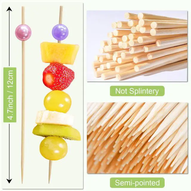 Alt view image 2 of 7 - 1000 Pieces Cocktail Picks Fancy Toothpicks for Appetizers 4.7 Inch Decorative Appetizer Skewers Cocktail Sticks for Drinks, Fruit, Charcuterie, Wedding Food Party (Multicolor)
