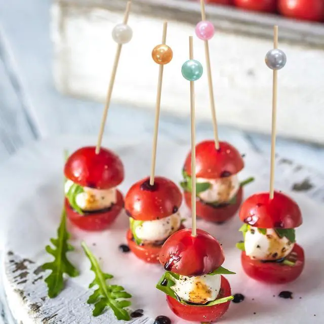 Alt view image 6 of 7 - 1000 Pieces Cocktail Picks Fancy Toothpicks for Appetizers 4.7 Inch Decorative Appetizer Skewers Cocktail Sticks for Drinks, Fruit, Charcuterie, Wedding Food Party (Multicolor)