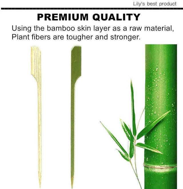 Alt view image 3 of 6 - 7 inch Bamboo Paddle Picks Skewers for CocktailFruit KabobsBBQKitchenGrillingBarbeque Snacks.Wood pick More Size Choices 3.5''/ 4.7''/ 7''/ 10'' (Pack of 100)