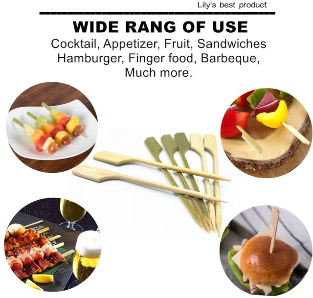 Alt view image 5 of 6 - 7 inch Bamboo Paddle Picks Skewers for CocktailFruit KabobsBBQKitchenGrillingBarbeque Snacks.Wood pick More Size Choices 3.5''/ 4.7''/ 7''/ 10'' (Pack of 100)