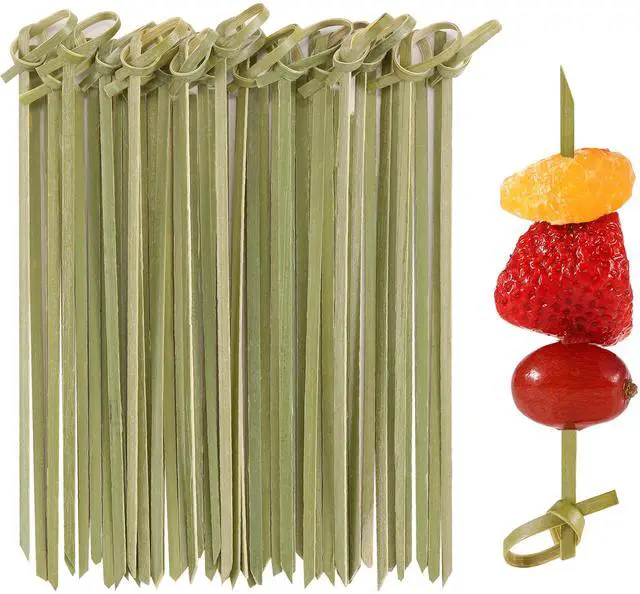Main image of 180 PCS Cocktail Picks, 4.7 Inch Natural Bamboo Knot Skewers Toothpicks | Mini Food Sticks, Fancy Tooth Picks for Appetizers, Drinks,Fruit,Charcuterie,Cocktail Garnish Accessories, Party Supplies