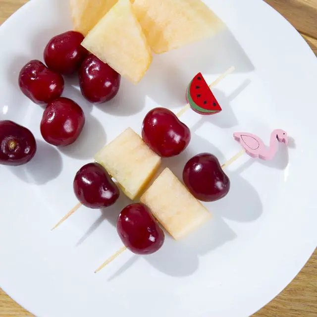 Alt view image 6 of 7 - Bamboo Cocktail Picks 200 Pack Tropical Fruit Toothpicks 4.7 Inch Cocktail Sticks for Appetizers, Fruit, Cheese, Drinks, Party Supplies (Fruit)