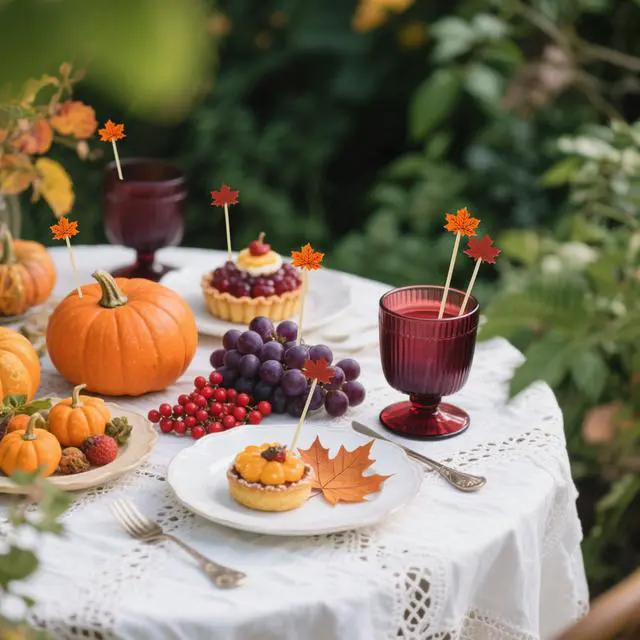Alt view image 4 of 7 - Fall Thanksgiving Cocktail Picks, 200 Pcs Maple Leaves Cocktail Toothpicks, Fancy Bamboo Toothpicks Skewers for Appetizers Charcuterie Food Fruit Drinks AutumnThanksgiving Themed Party Decor Supplies
