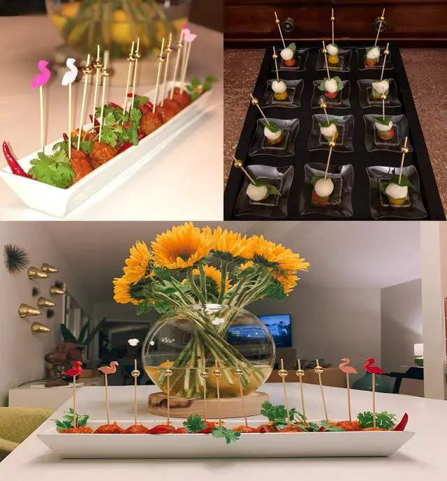 Alt view image 6 of 7 - 500 Counts Cocktail Picks, 4.7 Inch Bamboo Toothpicks, Fancy Appetizer Skewers with Gold Pearl for Drinks, Fruit, Desserts, Charcuterie, Wedding Party Decoration