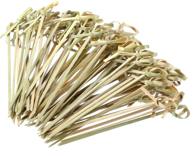 Main image of 2000 Pcs Bamboo Cocktail Picks Looped Knot Skewers 4.13 Inch | For Appetizers Drink Garnish, Party Bar Snacks Sandwiches, Fruit Toothpicks, Decorative Knot Design, Handmade Food Sticks