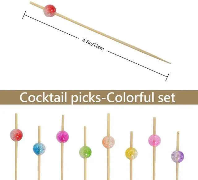 Alt view image 2 of 6 - Cocktail Picks, 100PCS Fancy Toothpicks for Appetizers, Appetizing Skewers for Charcuterie Cup Fruits Burgers Party Decoration - 4.7 inch