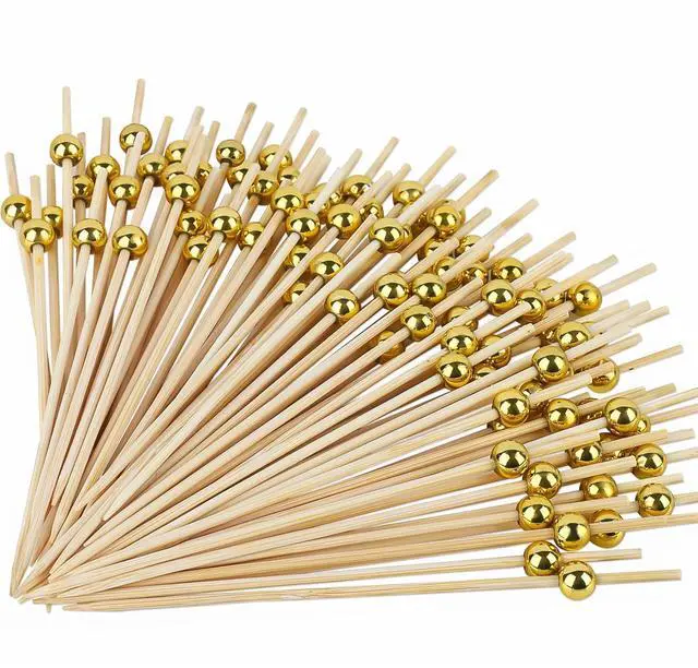 Main image of 200 Pcs Cocktail Picks for Drinks, Fancy Toothpicks for Appetizers, Bamboo Cocktail Picks for Appetizers, Cocktail Toothpicks Cocktail Skewers Appetizer Picks for Party - 4.7 Inch