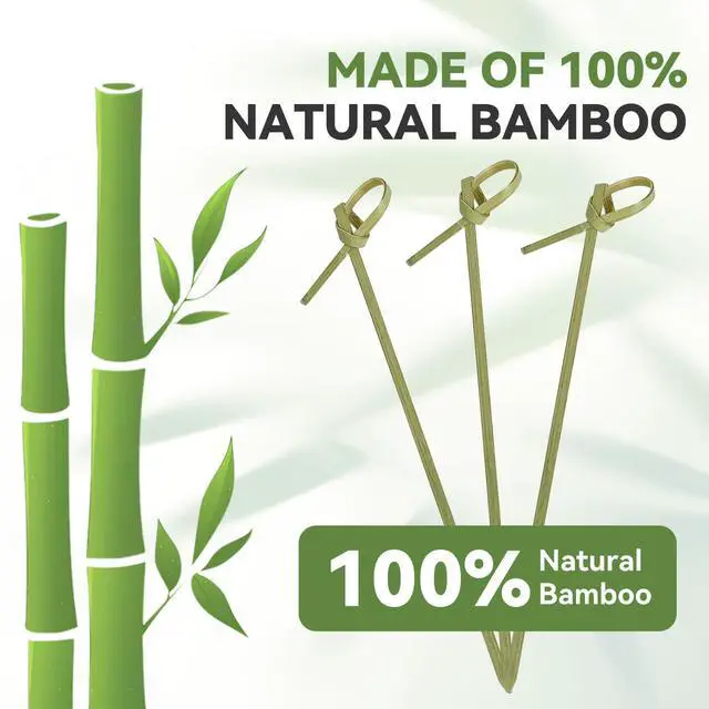 Alt view image 5 of 6 - 200PCS Cocktail Picks Bamboo Skewers for Appetizers, Fancy Toothpicks for Appetizers, 4.7 Inch Long Decorative Knot Bamboo Cocktail Sticks for Party Drinks Food Fruit Charcuterie Boards Accessories