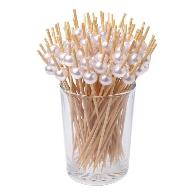 Alt view image 3 of 6 - Cocktail Picks for Appetizers, Toothpicks for Appetizers, 200PCS Bamboo Cocktail Toothpicks for Drinks Fruit, Decorative Bamboo Skewers for Appetizer Food Sticks