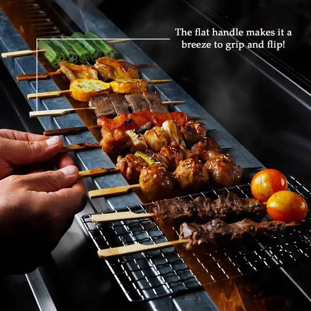 Alt view image 5 of 6 - 200 PCS 6inch Cocktail Picks Bamboo Skewers for Appetizers Paddle Wooden Skewers, Fancy Flat Toothpicks for Party Drinks Fruit BBQ, Charcuterie Boards Accessories