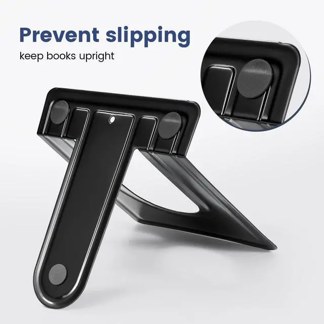 Alt view image 4 of 7 - 7 Pairs Book Ends, Heavy Duty Bookends for Shelves, Black | Book Holder for Shelf, Non-Skid Metal Book Holders, Book Ends for Heavy Books, Book Stopper for Library, Office Supplies