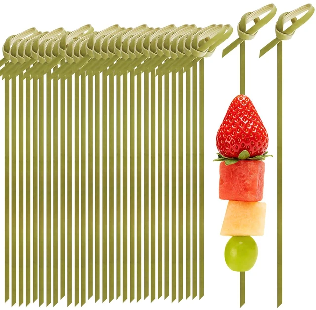 Main image of 200 Pcs 4.7 Inch Bamboo Cocktail Picks,Bamboo Skewers for Fruit | Fancy Knot Appetizer Skewers,Eco-Friendly Biodegradable Cocktail Sticks for Drinks, Fruit, Charcuterie, Party Supplies