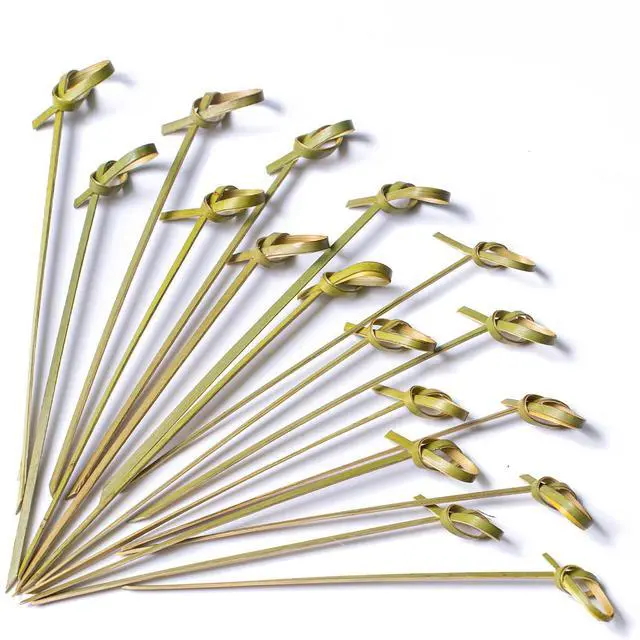 Main image of Cocktail Picks 4.7 Inch 200pcs Appetizers Bamboo Skewers Toothpicks | Cocktail Picks for Appetizers Knot Toothpicks for Food Drink Fruit Sandwich BBQ Charcuterie Boards Accessories Party Supplies