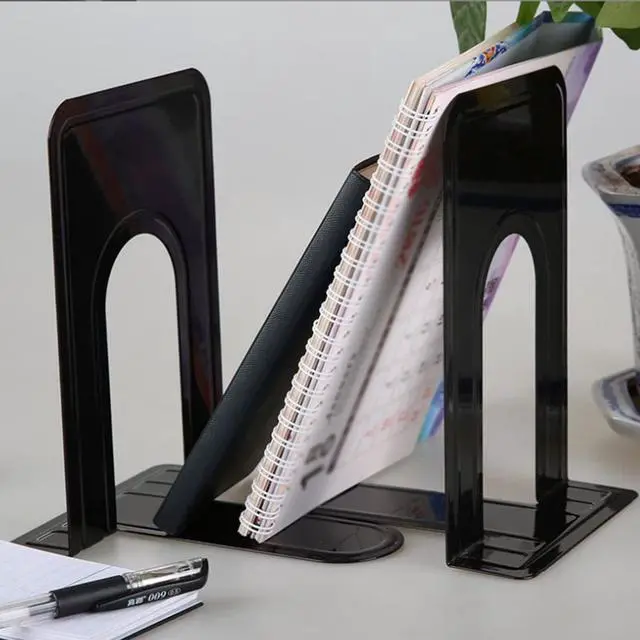 Alt view image 7 of 7 - 30 Pcs Metal Book Ends for Shelves, Heavy Duty Bookends for Office Home Kitchen Decorative, Nonskid Book Ends to Hold Heavy Books Black 6.5 x 5 x 5.7 in, 15 Pairs
