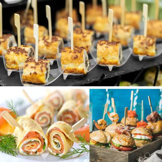 Alt view image 5 of 7 - 200 PCS Bamboo Skewers for Appetizers, 4.7 Inch Toothpicks Cocktail Picks | Mini Food Sticks for Drinks, Fruit Kababs, Sausage, Barbecue Snacks, Natural Wooden Paddle Skewer, Charcuterie Accessories