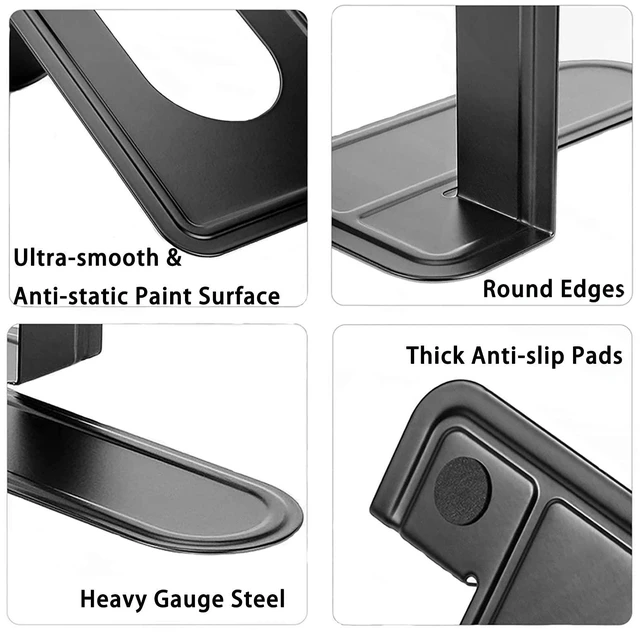 Alt view image 3 of 7 - Book Ends, Heavy Duty Bookends to Hold Books, Metal Bookends | Book Ends for Home Office Decorative, Black 6.5 x 5 x 5.7 in, 7 Pair/ 14Piece