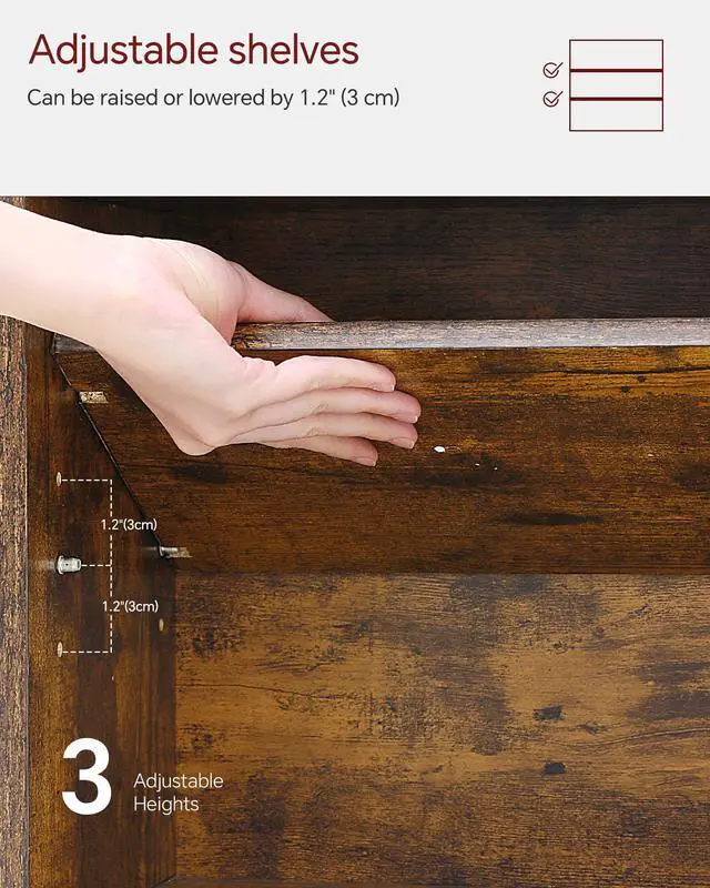 Alt view image 4 of 7 - 6 Tier Tree Bookshelf, Tall Small Bookcase with Storage Cabinet | Modern Narrow Bookshelves Organizer, Floor Standing Book Case Shelf for Bedroom Living Room Home Office Corner, Rustic Brown
