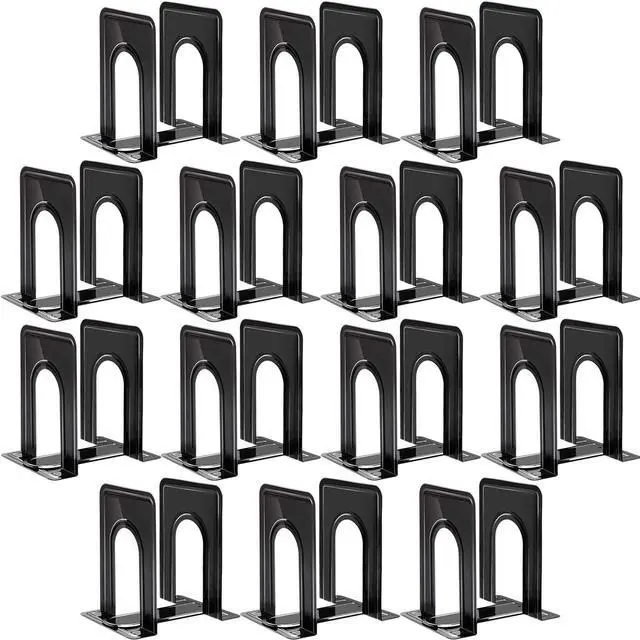 Main image of 14 Pairs Book Ends, Heavy Duty Bookends for Shelves, Black | Book Holder for Shelf, Non-Skid Metal Book Holders, Book Ends for Heavy Books, Book Stopper for Library, Office Organization.