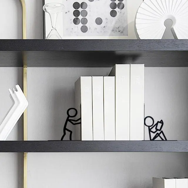 Alt view image 7 of 7 - Bookends for Kids Cute Novelty Decorative Book Ends for Shelves | Metal Unique Decorative Book Ends For Office, School, Library & Bedroom; Thoughtful Gift For Book Lovers And Reading Fans