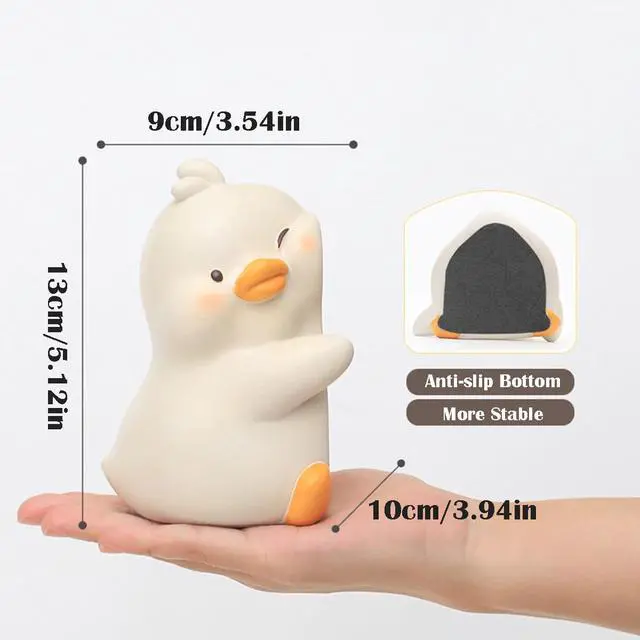 Alt view image 2 of 6 - Cute Hug Ducks Decorative Bookends, Unique Book Ends to Hold Books Creative Resin Book Holder Stopper for Home Office Desk Bookshelf Decoration