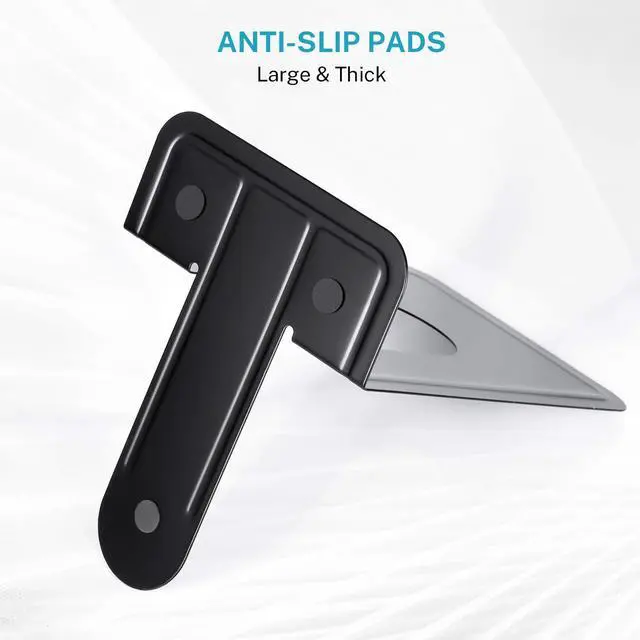 Alt view image 5 of 7 - 8.5 in Extra Large Heavy Duty Metal Book Ends, Bookends for Shelves | Universal Premium Non-skid Bookend, Black Book Stopper for Books/Movies/CDs/Games, 8.5 x 5.9 x 7.8 in, 2 Pairs/ XL