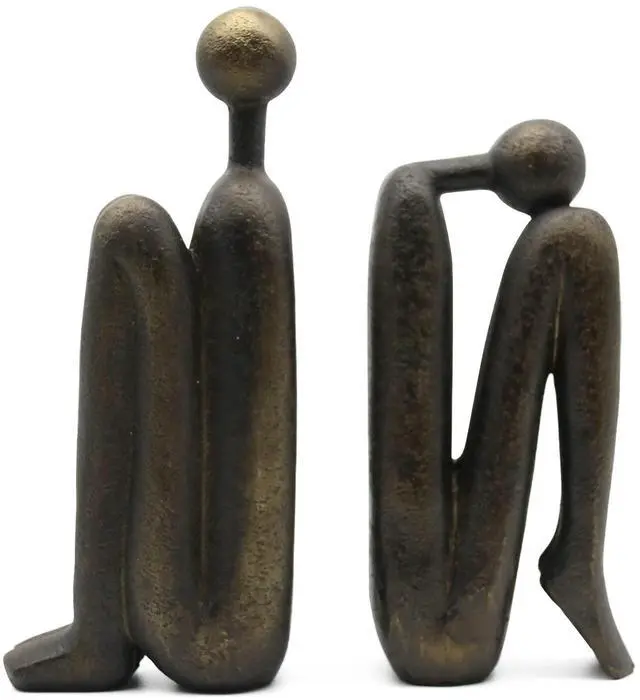 Main image of Thinker Decorative Bookends, Non-Slip Book Holder, Resin 9'' | Creative Ornaments for Living Room Office Home Decor, 1Pair/2Piece