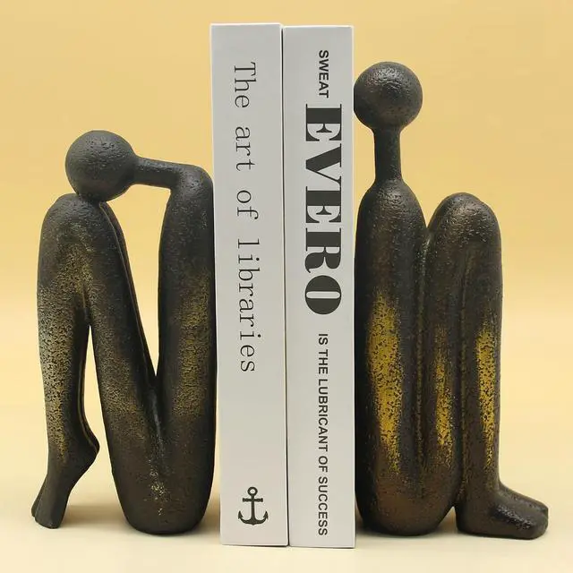 Alt view image 2 of 7 - Thinker Decorative Bookends, Non-Slip Book Holder, Resin 9'' | Creative Ornaments for Living Room Office Home Decor, 1Pair/2Piece