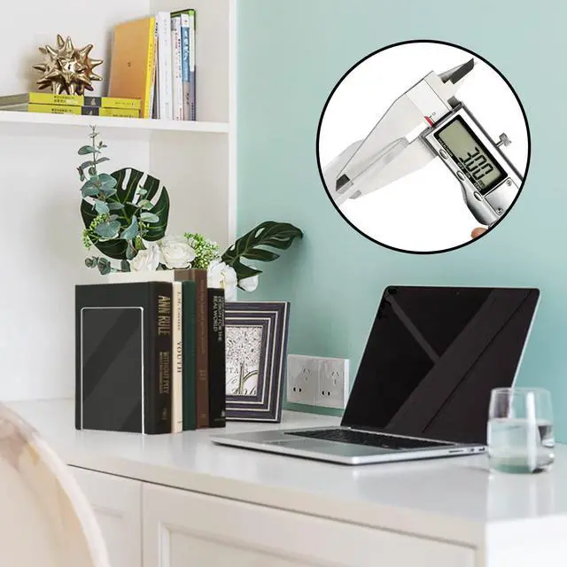 Alt view image 5 of 7 - 6 Pair Acrylic Book Ends, Clear Bookends for Shelves | Clear Acrylic Bookends for Heavy Books. Transparent Book Holder for Library, Home and Office.