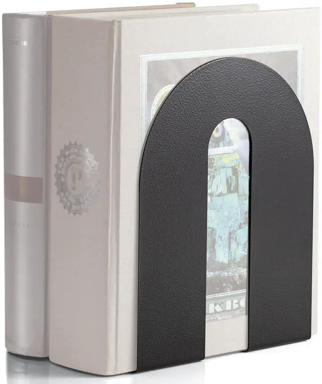 Main image of Heavy Duty 10" Bookends, Non-Skid Base, Black, Pair (93142)