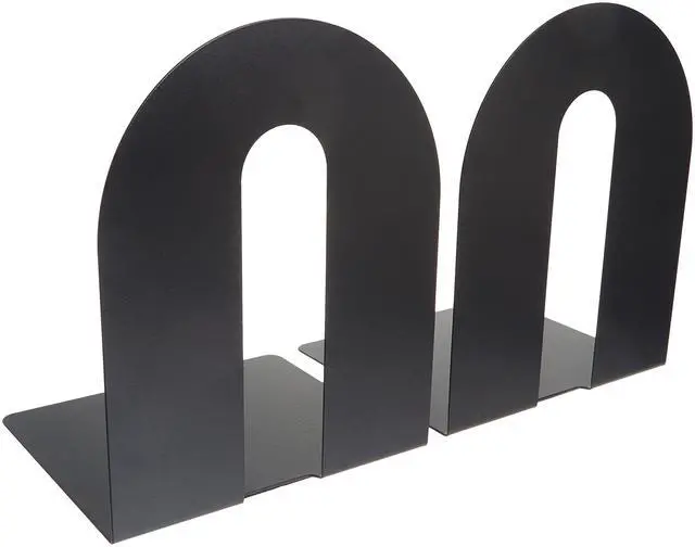 Alt view image 4 of 6 - Heavy Duty 10" Bookends, Non-Skid Base, Black, Pair (93142)