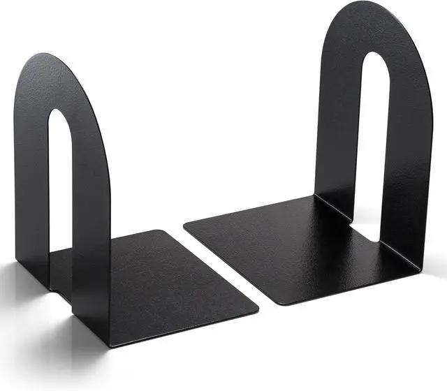 Alt view image 6 of 6 - Heavy Duty 10" Bookends, Non-Skid Base, Black, Pair (93142)