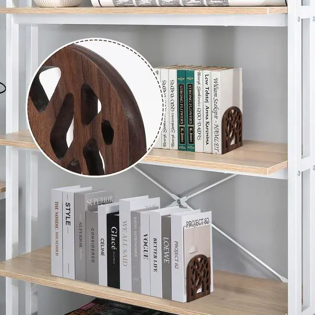Alt view image 5 of 7 - 2 Pieces Wood Tree Book Ends for Shelves Non-Skid Heavy Bookends | Large Heavy Duty Bookend, Book Holders for Heavy Books, Decorative Book Stopper, to Hold Books Firmly on Bookshelf