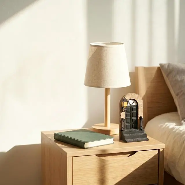 Alt view image 7 of 7 - 1 Pcs Decorative Bookend with Lighted Lantern, Vintage Resin Book End for Shelves, Unique Book End Weighted Rustic Book Holder for Home, Office and Library Decor (A)