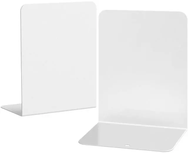 Main image of Book Ends, 2 Pieces Metal Bookend for Shelves, Bookends for Heavy Books | Book Holders for Shelves, Desk Organizers, Book Dividers for Office, School, Bookstore, Home