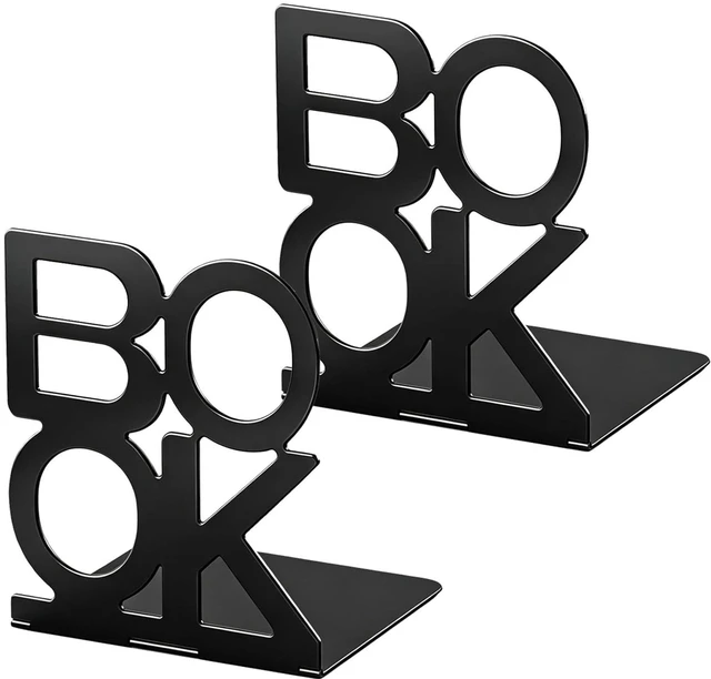 Main image of Book Ends,Bulk 1 Pair Bookends Folding Book Ends Metal Bookend (1 Pair)