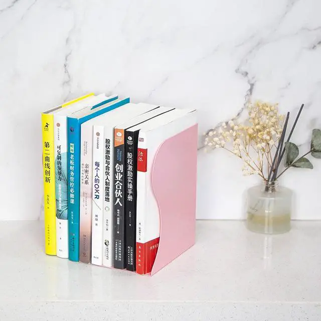 Alt view image 6 of 7 - Adjustable Book Ends, Metal Bookends for Heavy Books, Desk Book Holder for Shelves, Book Organizer for Desk, Suitable for Office, Home and School Use (Black) | Metal Bookends for Heavy Books