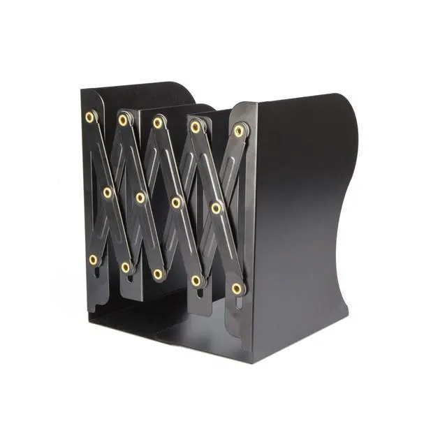 Alt view image 7 of 7 - Adjustable Book Ends, Metal Bookends for Heavy Books, Desk Book Holder for Shelves, Book Organizer for Desk, Suitable for Office, Home and School Use (Black) | Metal Bookends for Heavy Books