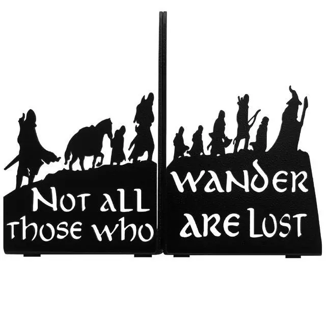Main image of Decorative bookends for Shelves, Heavy Metal Bookends, Unique Bookends, Non Skid Book Ends, Book Stopper for Home/Office Decor/Shelves, 7 X 5.51 X 4 in/Piece (with Quote on Product)