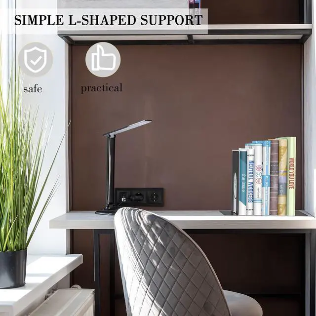 Alt view image 4 of 7 - Bookends, Book End Supports Heavy Duty Metal Bookend Support, Book Ends Supports for Shelves Decor Home Office School (2 Pairs/4 Pieces, Black)